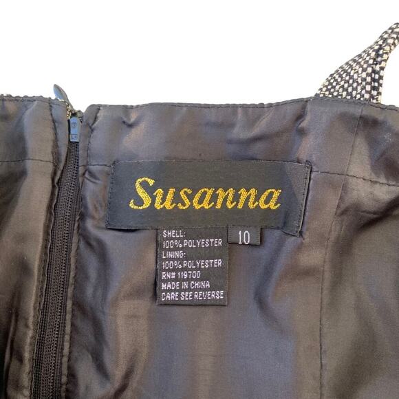 Vintage Tweed Crop Top Gold Lace Beaded Accent Skinny Straps Size 10 Gothic Emo - Picture 11 of 12